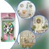 Cute Happy Easter Bunny Theme Background Spring Wreath Door Cover Bunny Flower Eggs Door Banner Backdrop Party Decoration Props
