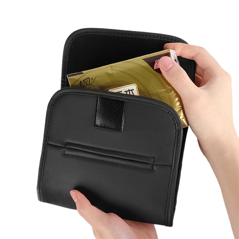 Car Sticker Tesla Car Tissue Box Holder Leather Napkin Box Car Back Seat Paper Towel Organizer With Fix Strap For Tesla Model 3