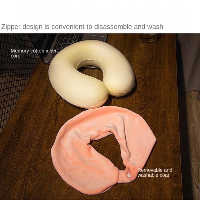 U-shaped Pillow for Neck Protection, Memory Cotton Pillow for Neck Protection, Portable for Office, Travel, Sleep, and More