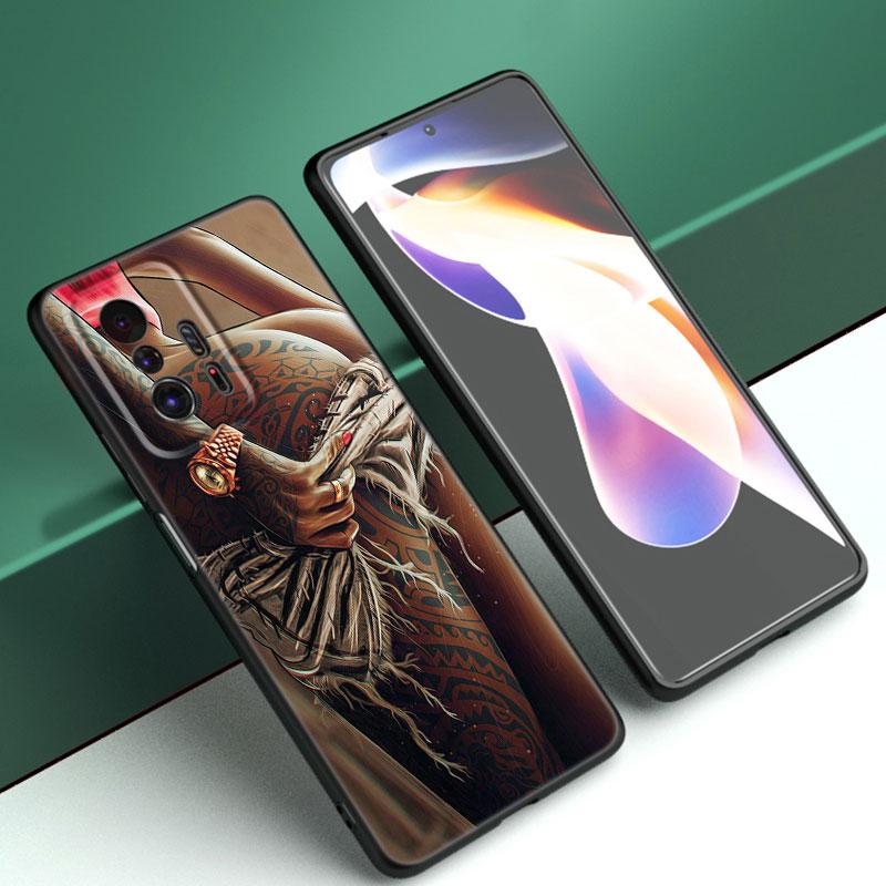 Sexy Sleeve Tattoo Girl Black Silicone Phone Case For Xiaomi Mi 9 SE 8 10T 11 12 13 Lite 9T 11T 12S 12T 13T 14 Pro 5G NE 11i 12X