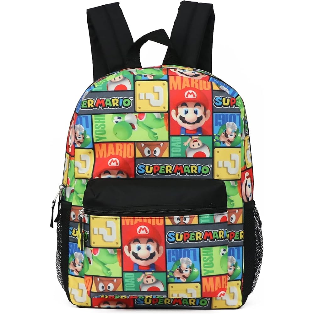 Super Mario 16 Allover Print Character School Backpack Free Size