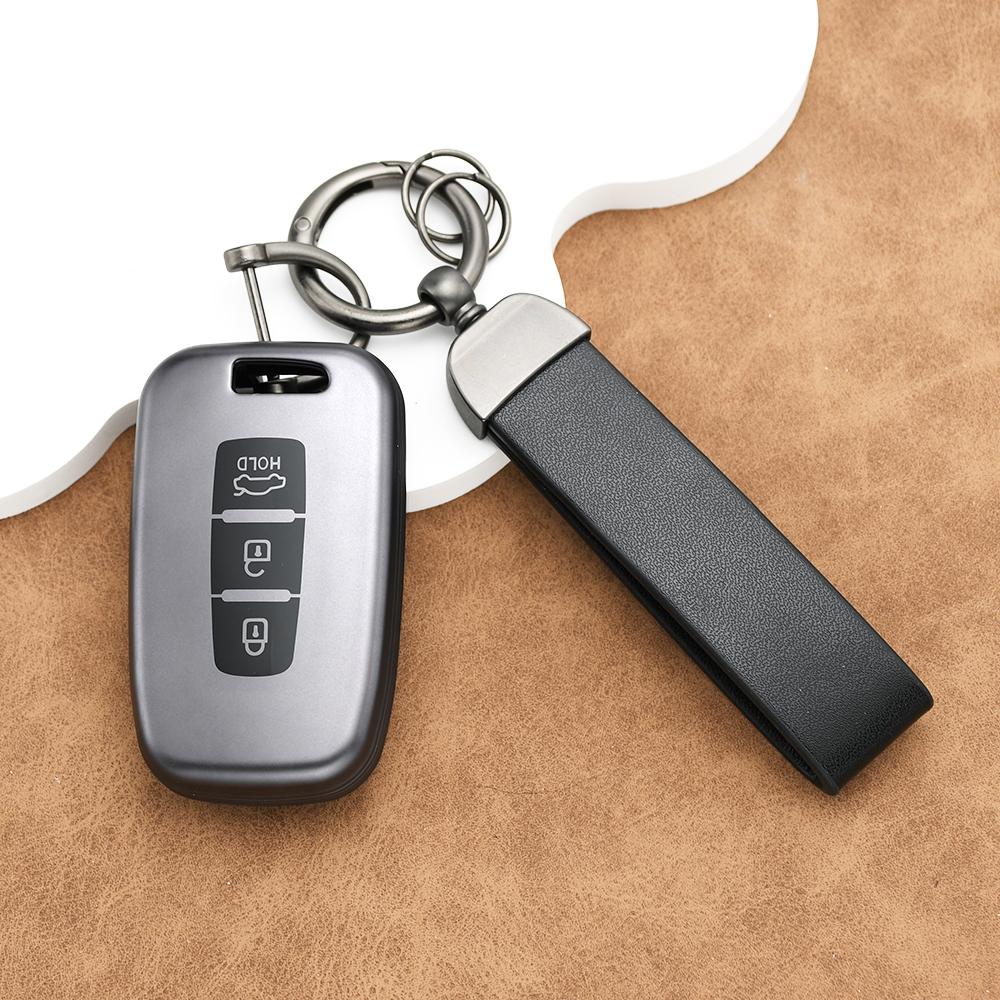 Gun Grey Tpu For Kia Sorento Optima Sportage K2 Forte Genesis Coupe Car Key Case Cover For Hyundai Ix35 Elantra Sonata Santa Fe