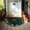 1Pcs Christmas Star Pattern Semi Circle Welcome Doormat Non Slip for Outdoor Patio Porch Kitchen Bathroom Entryway Floor Mat