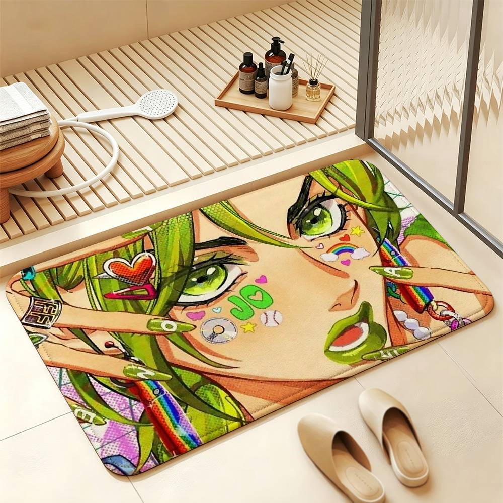 Jojo J-Jolyne Cujoh Anti‑Slip Floor Mat Short Plush Rug mat Soft Comfortable Machine Washable Home Decor