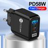 58W Multi-Standard Fast Charger with USB and 2PD for EU/US/UK/KR/AU