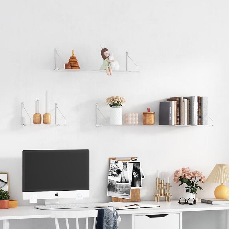 Clear Acrylic Wall Mounted Floating Shelf Set
