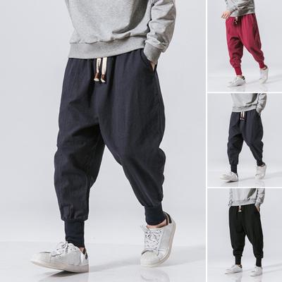 Elastischer Bund Mittelhoch Kordelzug Taschen Herrenhose Herbst Dünner Stil Baggy Hose Streetwear