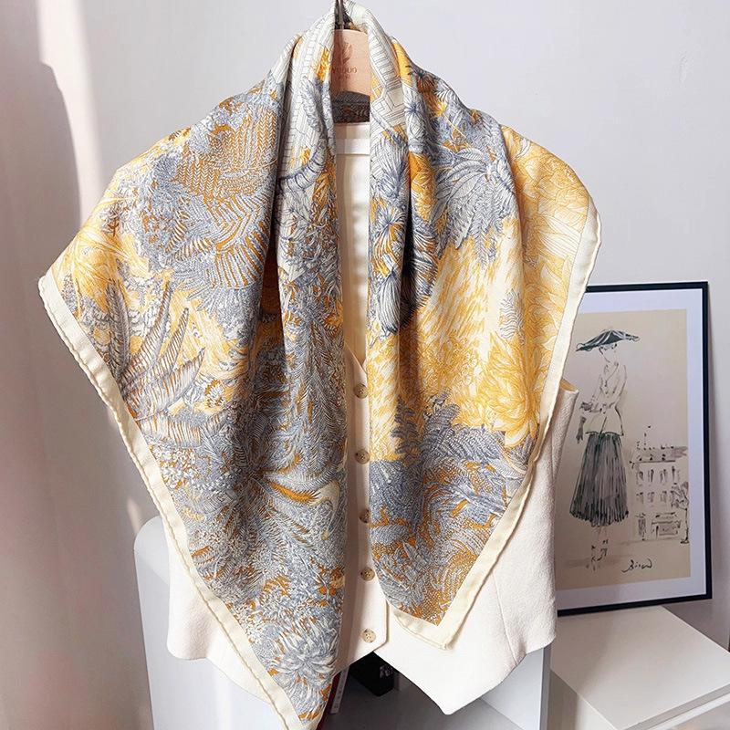 Mulberry silk wool 85 silk wool secret forest large square scarf women s autumn and winter handmade curled shawl silk scarf
