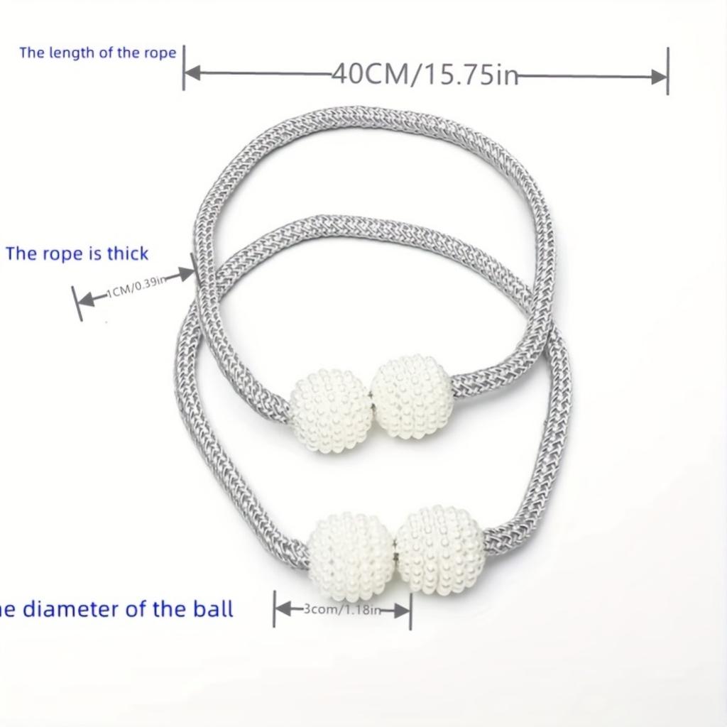A Set of 5-color Magnetic Pearl Curtain Straps, Suitable for Home Decoration In Living Rooms, Bedrooms, and Offices