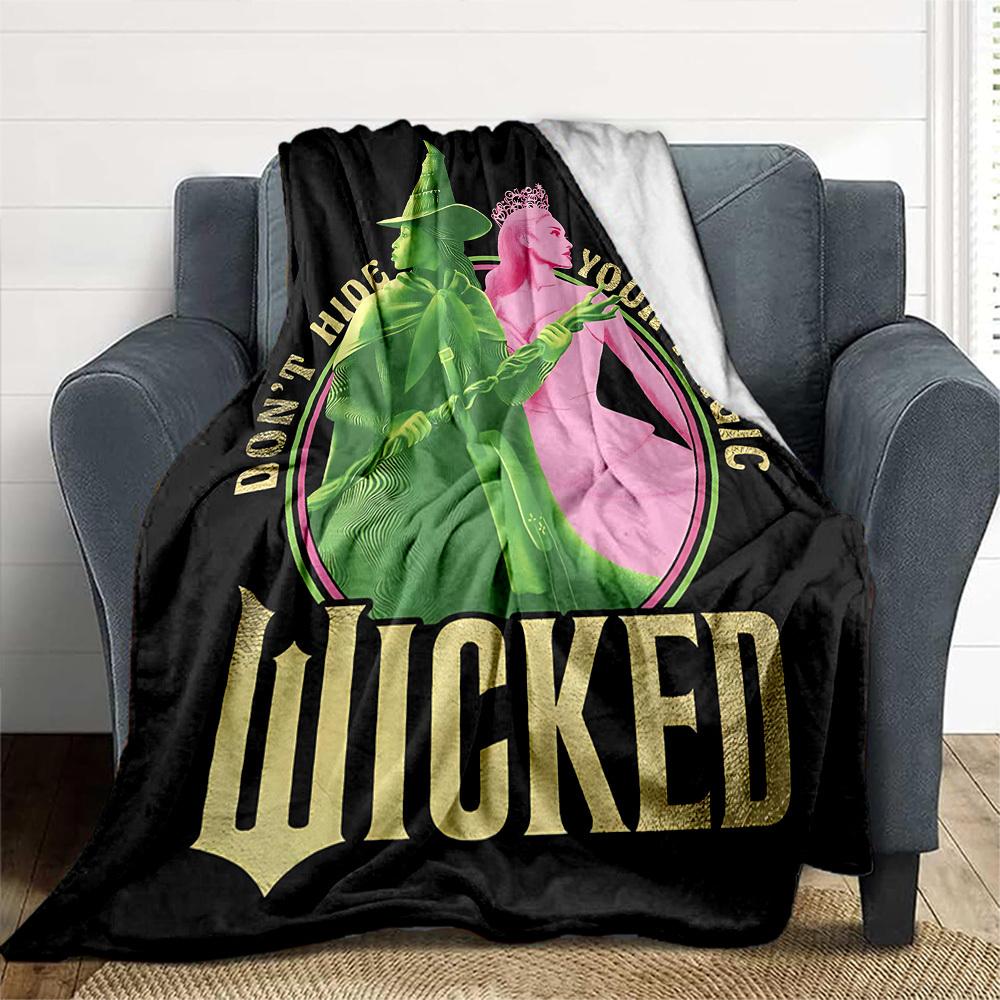 1pc Wicked Magic Outdoor Blanket Lightweight Flannel, Soft & Warm, All-Season Use for Sofa, Outdoor, Camping, Living Room, Office126