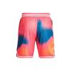Under Armour Tie-Dye Print Mesh Basketball Shorts Men Bottoms Pink 1377305-683