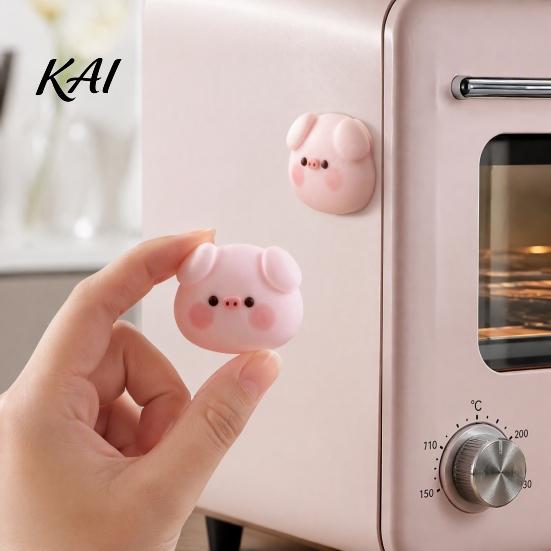 3D Refrigerator Magnet 2Pcs Pink Pig Head Magnet, Resin Cartoon Magnetic Animal Shaped Magnets Decoration, Memo Note Photo Holder for Kitchen
