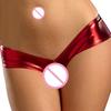 Underpant Low Waist Sexy Patent Leather Thong Underwear Women Solid Color Briefs
