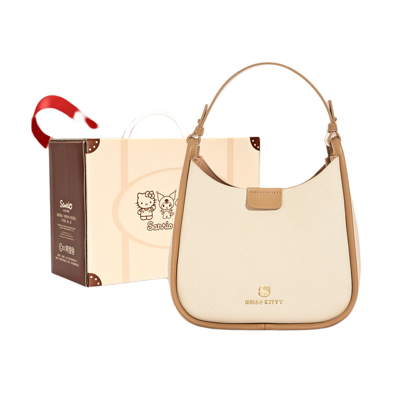 

Новая сумка-ведро из искусственной кожи Sanrio Hello Kitty, сумка через плечо, женская сумочка, хаки HHF41115 24.1*8.9*22.1CM