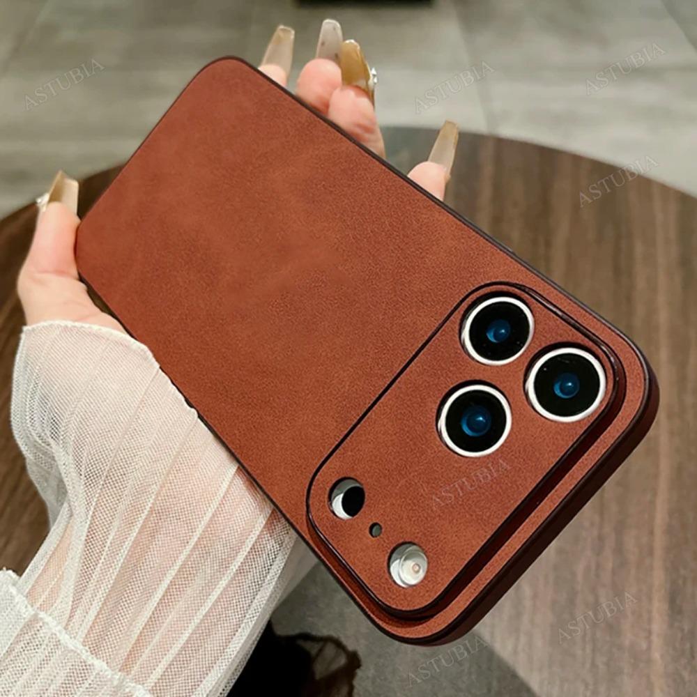 Luxury High Quality Business Leather Phone Case For iPhone 17 16 15 14 13 12 11 Pro Max Plus 17 Air Sillicone Soft TPU Cover