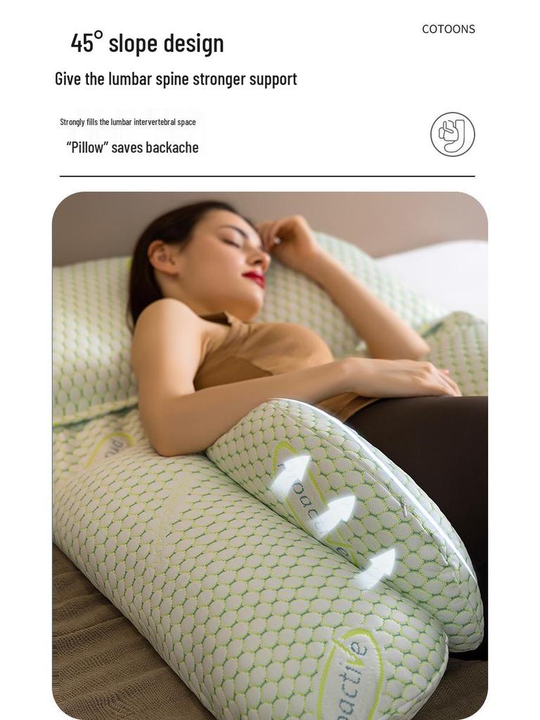 Multifunctional U-Shaped Maternity Body Pillow with Removable Waist Support