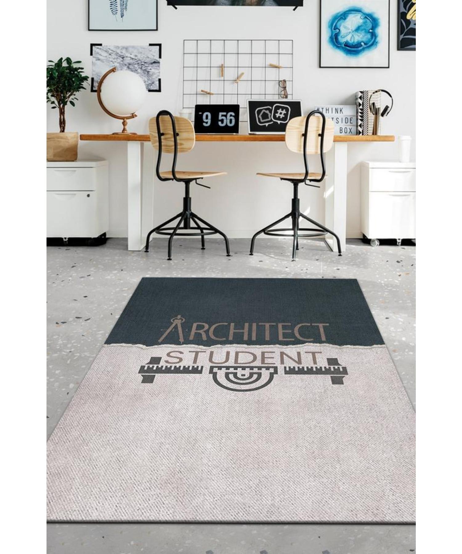 

Тканый моющийся нескользящий ковер Architect для студентов-архитекторов