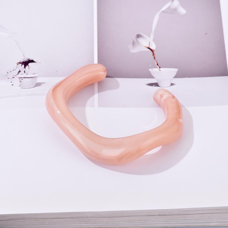 Punk Irregular Acrylic Opening Bracelets for Women Fashion Unique Resin Chunky Cuff Bangle Female Party Daily Jewelry