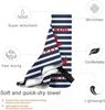 Customizable Nautical Anchor Striped Beach Towel Polyester Bath Mat Gift for Boat Pool Summer Coastal Sailor Decor