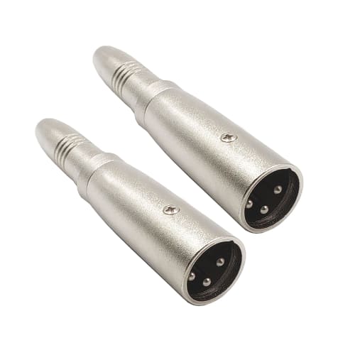 Voluty Tek XLR To 1/4" 3-Pin XLR Male Adapter To 6.35mm Female Adapter Compatible with Microphones, Stereos, and Mixers (2pcs)