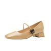 Retro Mary Jane Shoes Women's Shallow Mouth New Thick Heel Single Shoes with Versatile and Sexy