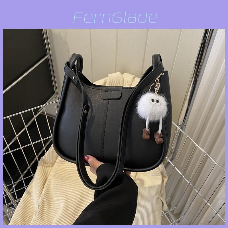 Stylish Women's Shoulder Bag Chic Winter Fashion Large Capacity Tote In Black White Brown