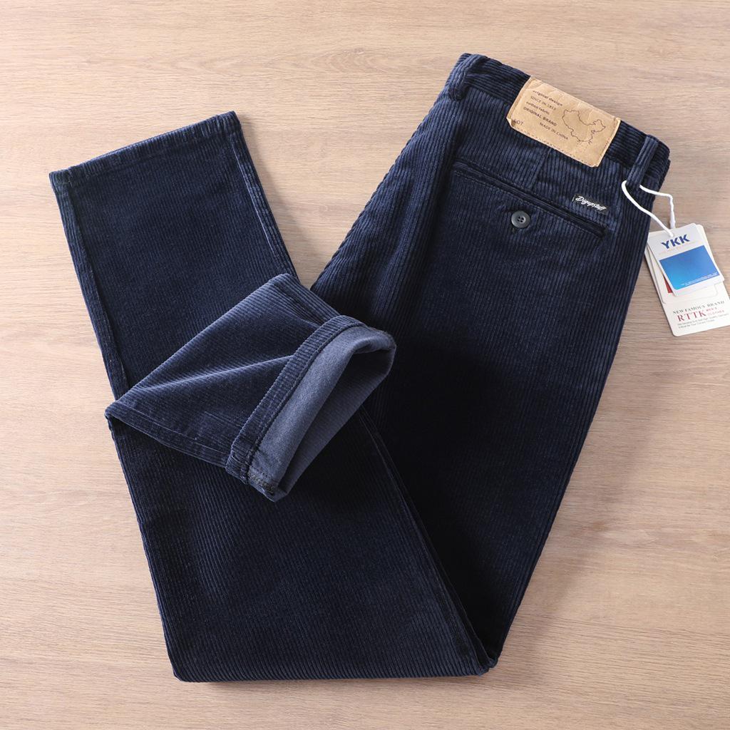 Men's Loose Heavyweight Retro Straight-Leg Corduroy Pants