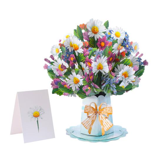 3D Pop-Up Открытка-букет Подсолнух Лилия Тюльпан Гвоздика Цветочный букет Открытка на День Матери День Учителя Выпускной Годовщину День Рождения B