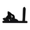 Cute Animal Tissue Holder Cat Shape Roll Paper Stand, Decorative Black Plastic Towel for Kitchen Holder, Stable Base Sturdy Dispenser Countertop Stand