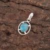 Oval Blue Cat'S Eye Gemstone Sterling Silver Unique Ethnic Boho Pendant Jewelry PP-6-46