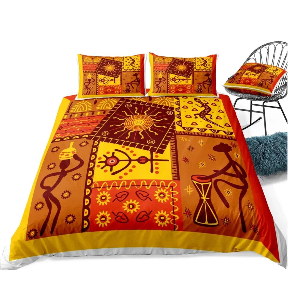 African Print Bedding Sets Bed Sets Duvet Cover Set Pillow Covers Luxury Bohemia Decoration Textile Bohemian Style NO Bed Sheet