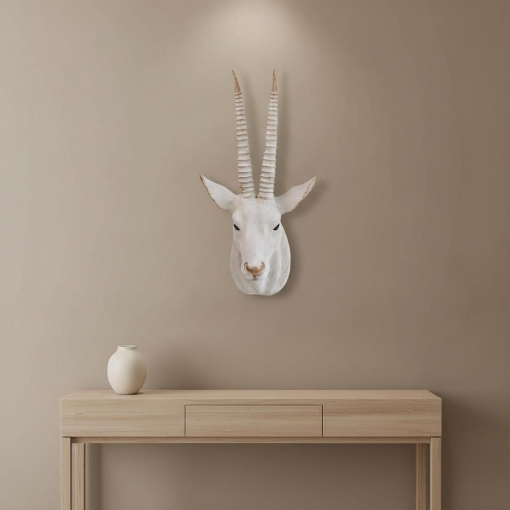 Wall-Mounted Antelope Head Sculpture Eye-Catching for Office, Study