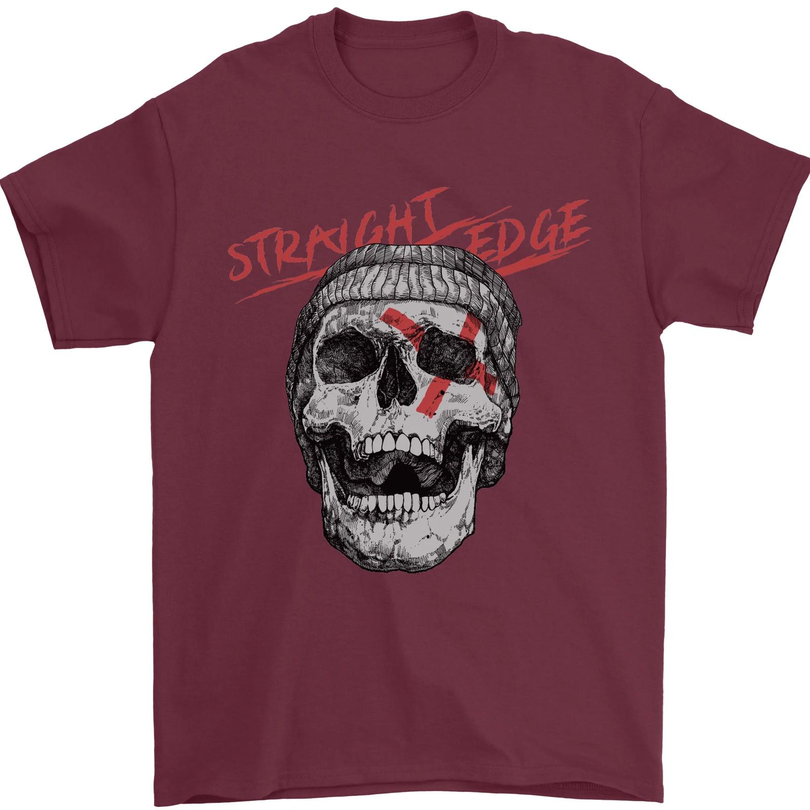 26 Men s 100% cotton t-shirt with a biker s skull on the right edge- Unisex T-Shirt M
