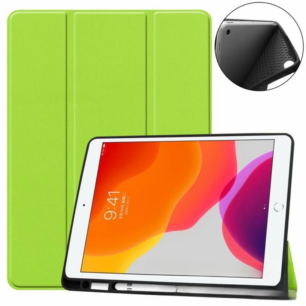 Dreifach gefaltete Lederhülle für iPad Mini 7 mit Apple Pencil-Schlitz Auto Sleep/Wake Cover