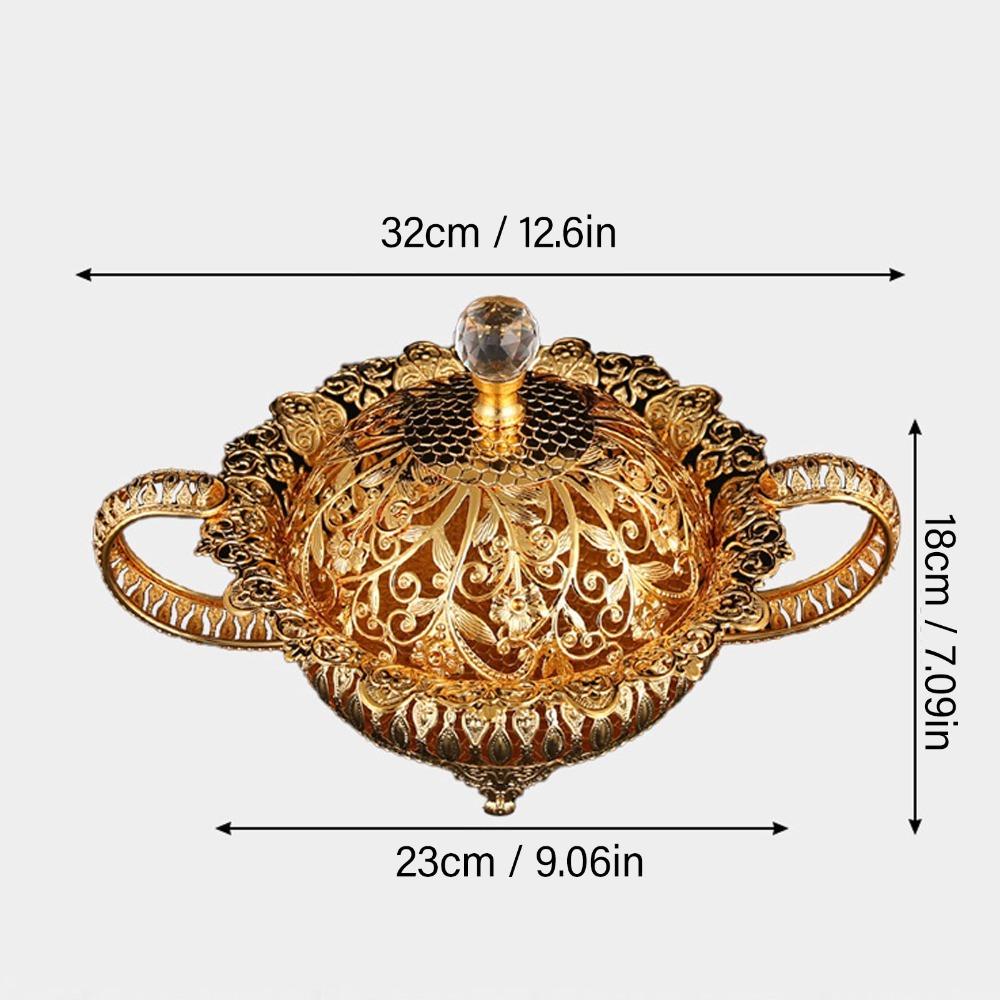 3pcs Square Metal Fruit Plate Alloy Dessert Serving Tray European Style Basket Home Decoration Circle