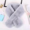 Girl Neckerchief Wrap Warmer Solid Color Female Cross Scarf Plush Scarf Neck Warmer Warm Scarf