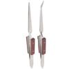2Pcs Lock Tweezer Fixed Jewelry Soldering Pointed Straight Curved Tip DIY Craft Tool