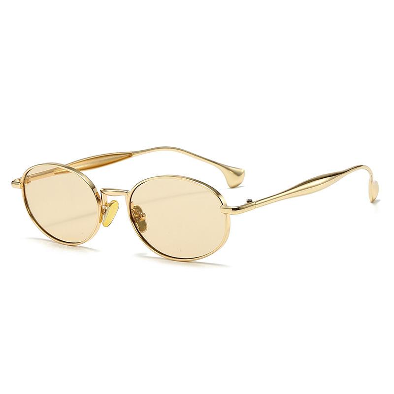 Retro Small Gothic Steampunk Oval Sunglasses Men Women Brand Designer Vintage Round Metal Frame Sun Glasses UV400 Beach Shades