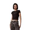Calvin Klein Monogram Logo Print Slim Fit Crew Neck T-Shirt Women Tops Black J221171-BEH