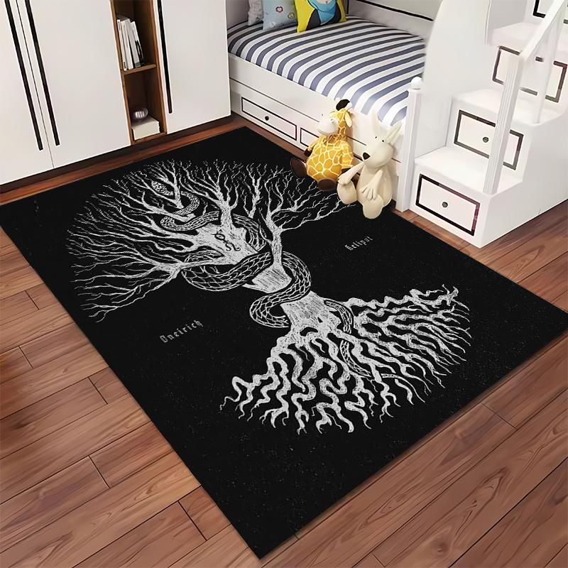 English Title Serpent and Tree Design Carpet Suitable for Use As an Anti-slip Game Mat for Living Room and Bedroom Sofas