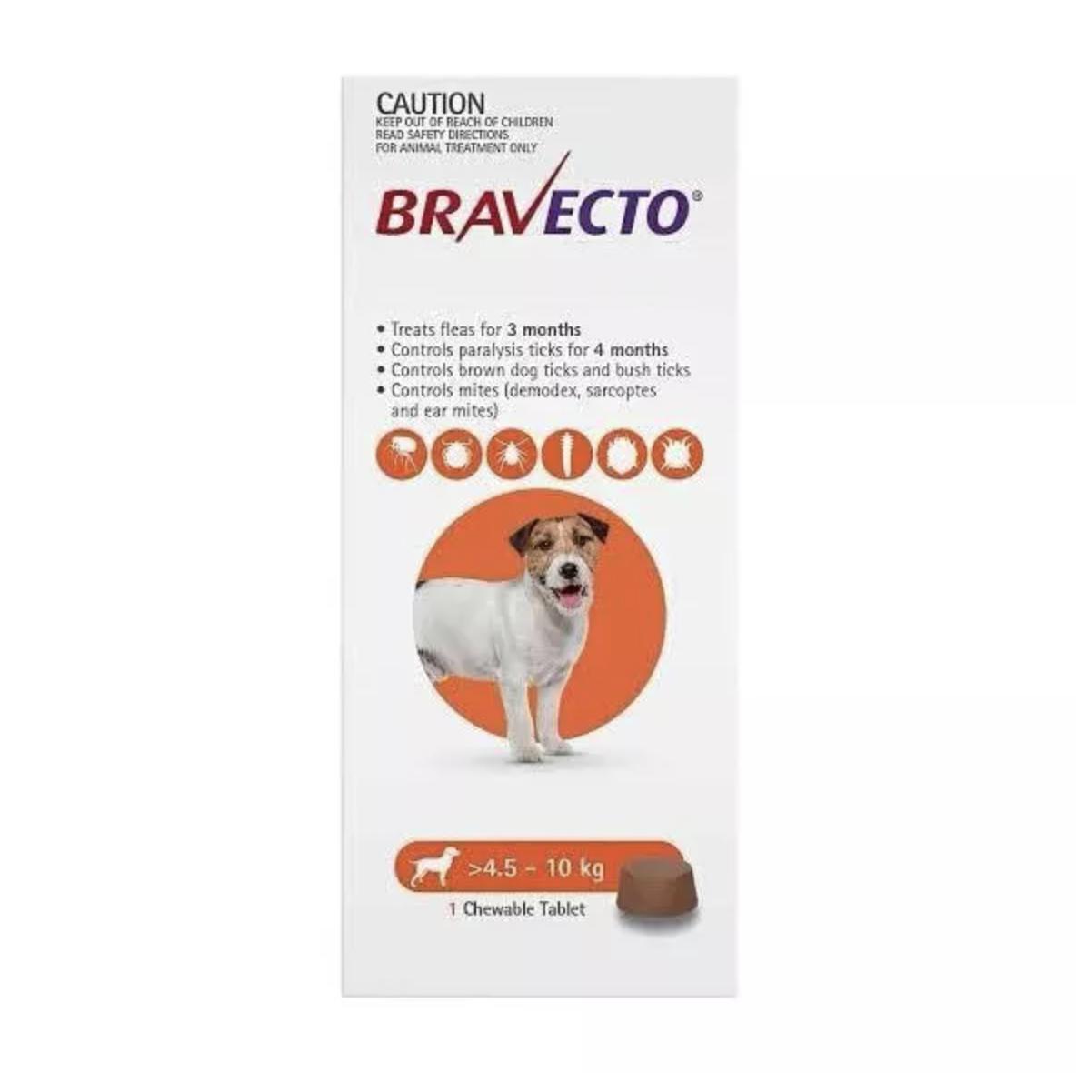 

Бравекто: для маленьких собак (250 мг), Bravecto for Small Dogs 4,5-10 kg, произв. MSD