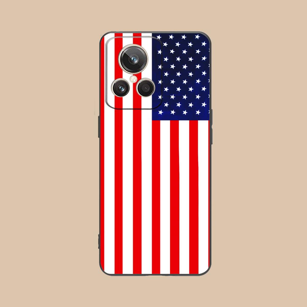 USA America Flag Matte TPU Mobile Phone Case for Realme 15 14 13 12 11 10 9 Pro Plus T i Lite 5G Colorful Printing Cover
