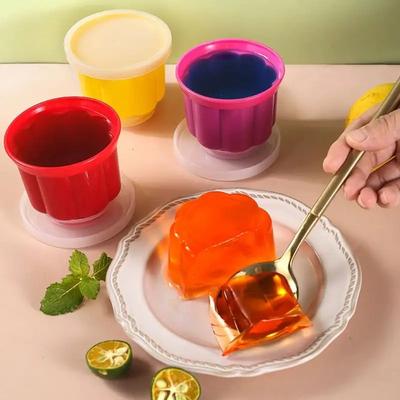 Reusable Plastic Dessert Molds with Stackable Lids for Gelatin Ice Cream Custard and Pudding Making Ideal for Home Kitchen