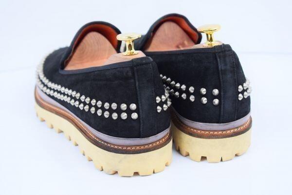 Moon's Harajuku Style Nieten Leder Slipper 25.5 Herren Schwarz(GEBRAUCHT)
