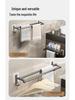 Double Bar Aluminum Alloy Towel Rack - Punch-In Type with Non-Marking Sticker