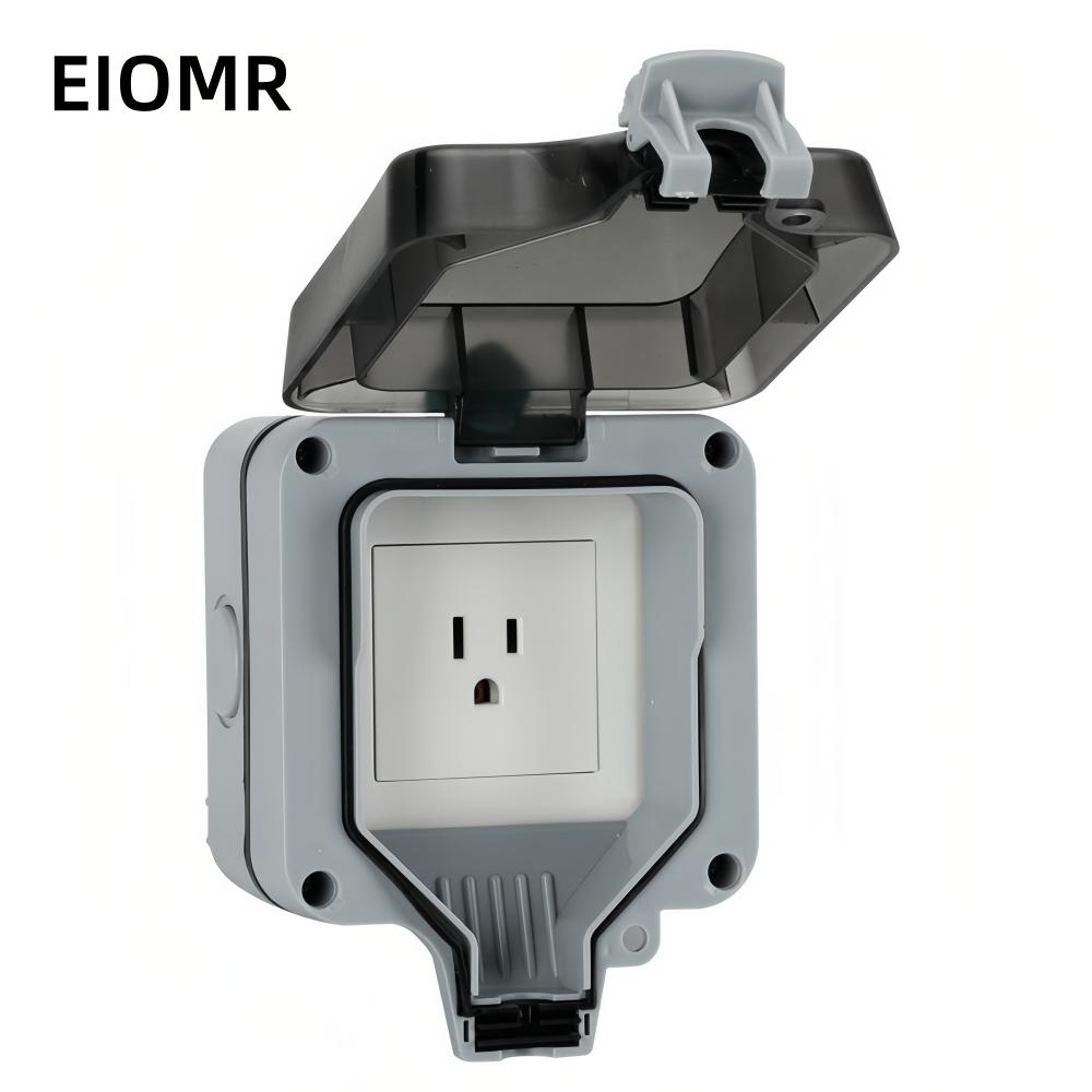 EIOMR Waterproof Socket Box, IP66 Rated Water EU French UK Universal Standard Power Plug Perfect for Outdoor, Bathroom, Kitchen