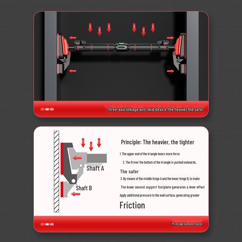 Bară de tracțiuni Zebian Îmbunătățită cu Suport Dublu, Fără Găurire