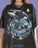Orca Killer Whale Marine Life Vintage Bootleg Cosmic Moon Comfort Colors® Tshirt, Ocean Vortex Wildlife Nature 90s Animal Lover Tee