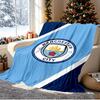 Manchester City FC Pattern Blanket for Home Decoration, Bed, Sofa, Car Travel, Camping, Suitable for All Seasons, Birthday Christmas Gift