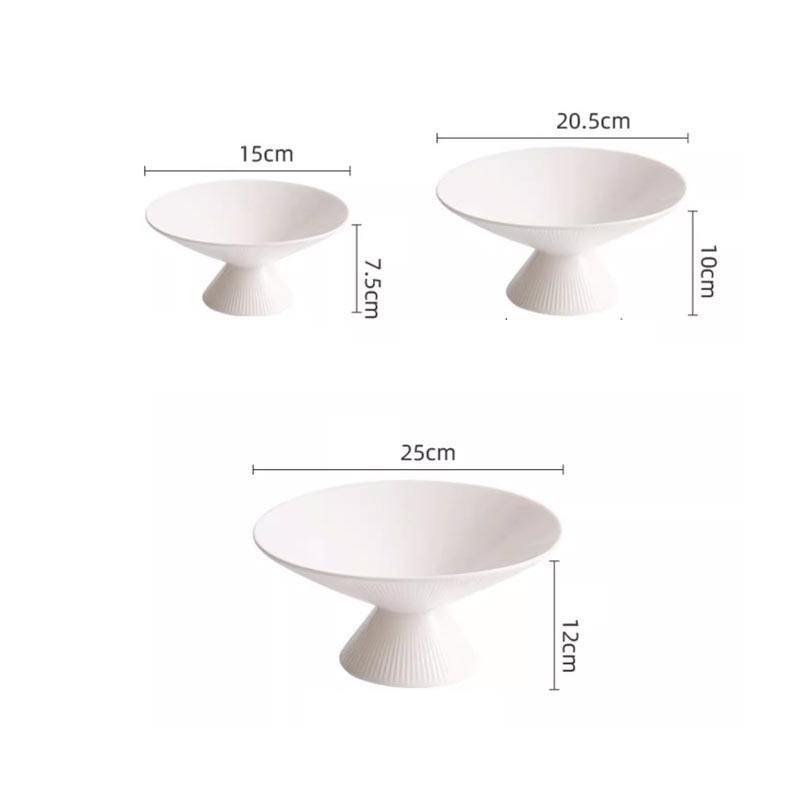 Creative Ceramic Plate high foot plate Luxury hotel tray dishes Cold dish plate Festival Fruit Bowl Snack Dessert Bowl tableware